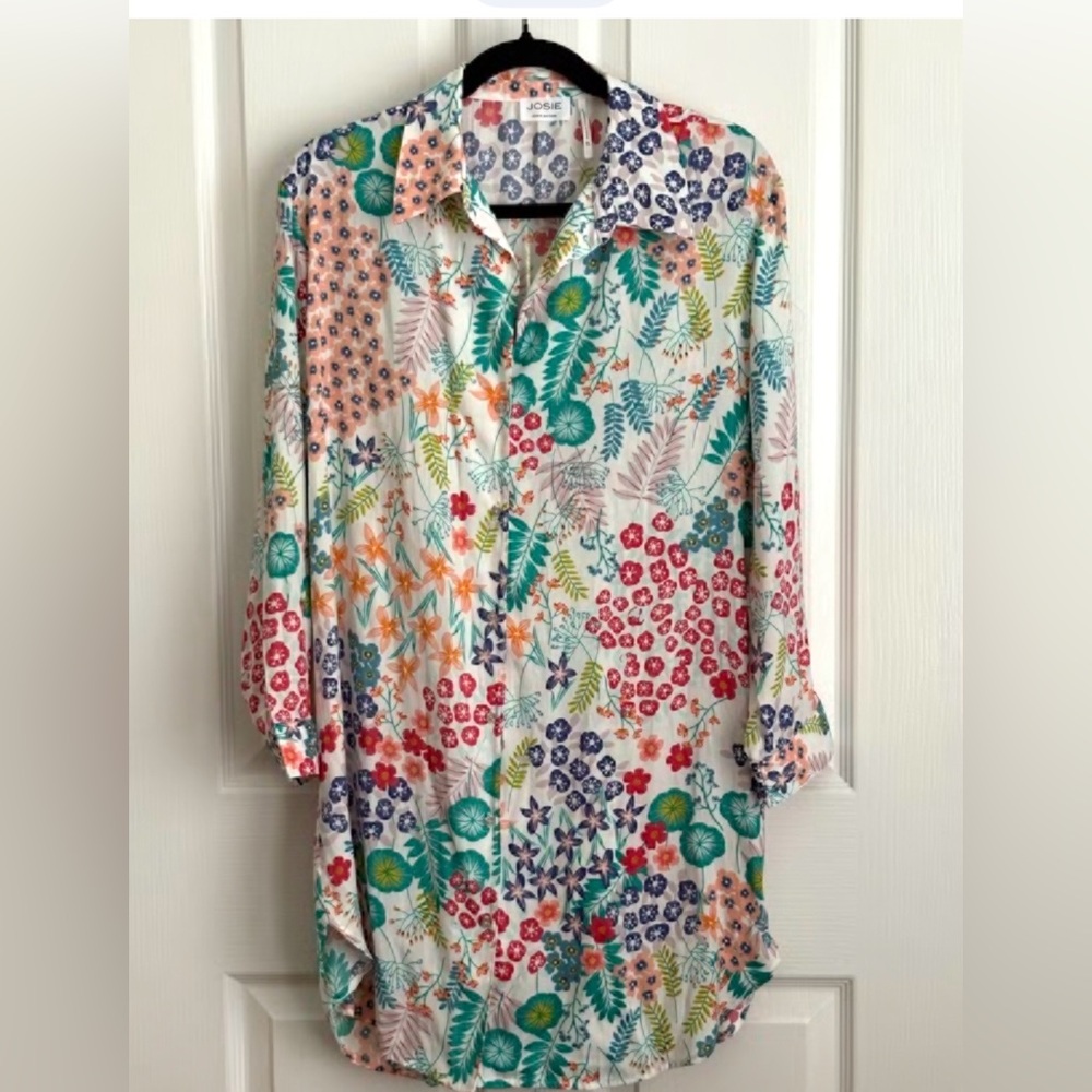 JOSIE NATORI,  WOMENS NIGHTSHIRT, MULTICOLORED, size small